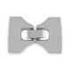 Metal clip / fold over clasp ± 35x28mm for flat leather / cord Antique silver
